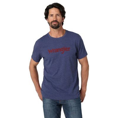 T-SHIRT WRANGLER HOMME BLEU / ROUGE SMALL