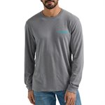 WRANGLER LS MEN RIDING TSHIRT GREY / TURQUOISE LARGE