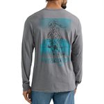 WRANGLER LS MEN RIDING TSHIRT GREY / TURQUOISE LARGE