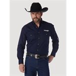 WRANGLER MEN LOGO SHIRT NAVY SMALL