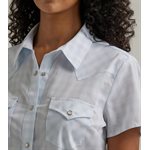 CHEMISE WRANGLER FEMME MC A CARREAU BLEU CIEL GR.L