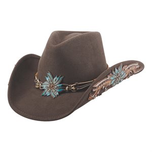 CHAPEAU DE COWBOY BULLHIDE AIN'T IT DIFFERENT BRUN / TURQUOISE 