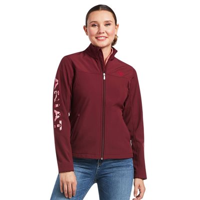 ARIAT WOMEN NEW TEAM SOFTSHELL JACKET ZINFANDEL / GEO SMALL