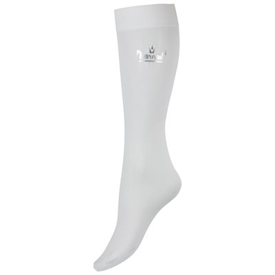 HORZE WOMENS LIGHTWEIGHT RIDING SOCKS EMBLEM WHITE / SILVER 39-41