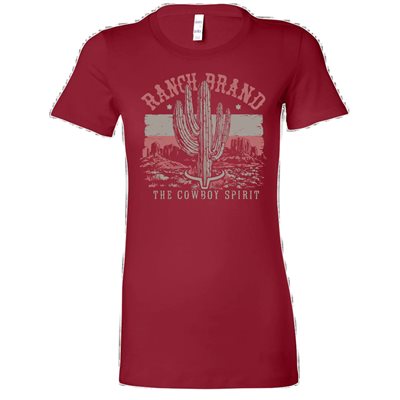 RANCH BRAND T-SHIRT WOMEN CACTUS 3 RED SZ. 2XL