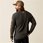 ARIAT LONG SLEEVE ELEVATED V2 TSHIRT CHARCOAL XXLARGE