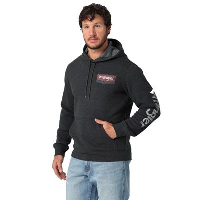 WRANGLER HOODIE MEN CHEVRON GREY / RED GR:XLARGE