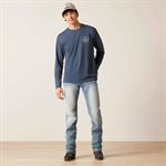 ARIATTSHIRT LONG SLEEVE MEN'S CRESTLINE NAVY HEATHER MEDIUM