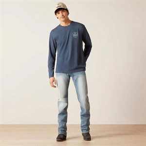 ARIATTSHIRT LONG SLEEVE MEN'S CRESTLINE NAVY HEATHER SMALL