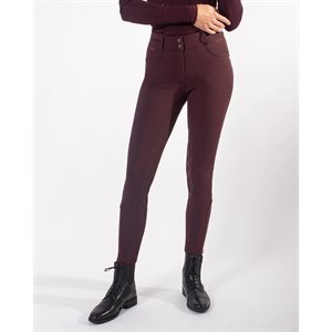 QHP BREECHES DIAMOND FULL SEAT SILICONE BURGUNDY / GOLD 24