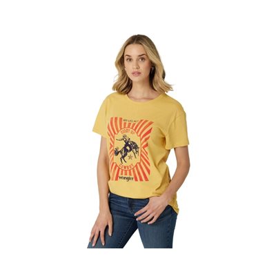 WRANGLER T-SHIRT WOMEN COWBOY SPEED YELLOW / RED GR:XSMALL