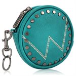 WRANGLER CIRCULAR COIN POUCH ''W'' LOGO BAG CHARM COFFEE