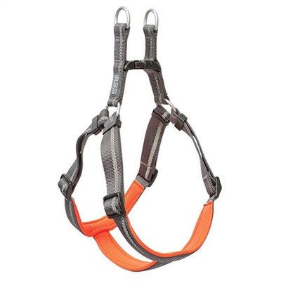 TERRAIN DOG HARNESS REFLECTIVE ORANGE / GREY MEDIUM