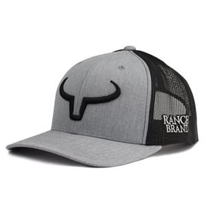 RANCH BRAND CAP GREY MESH BLACK LOGO BLACK KIDS