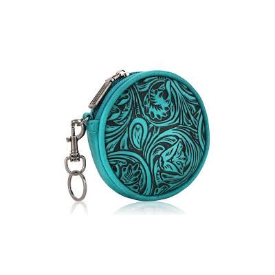 PORTE-MONNAIE EN CUIR FLORAL BAG CHARM BRUN DE WRANGLER