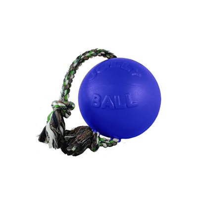 BALLON JOLLY BALL AVEC CORDE POUR CHIEN BLEU 4.5''