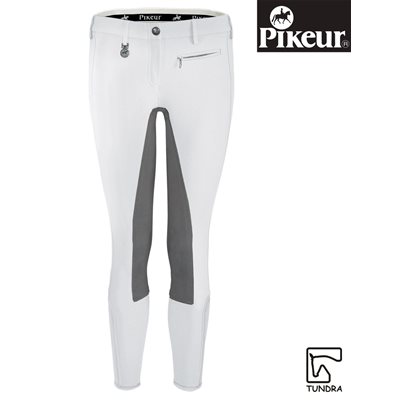 PANTALON PIKEUR LUCINDA CONTRASTE FS BLANC / GRIS 24