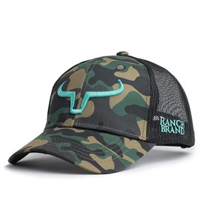 CASQUETTE RANCH BRAND PONYTAIL CAMO LOGO TURQUOISE