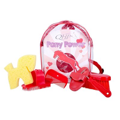 PONY POWER GROOMING BACKPACK KIDS 6 PCS RED