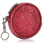 PORTE-MONNAIE EN CUIR FLORAL BAG CHARM ROUGE DE WRANGLER