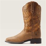 WESTERN BOOTS ARIAT ROUND UP WIDE SQUADE TOE BROWN / COPPER 6.5B