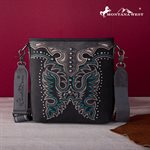 MONTANA WEST EMBROIDERED COLLECTION CROSSBODY PURSE CHARCOAL