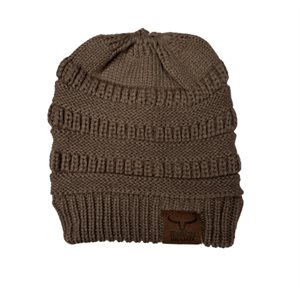 TUQUE PONITAIL RANCH BRAND TAUPE / LOGO CUIR