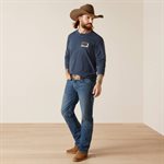 CHANDAIL HOMME ARIAT L / S VENEER MARINE GR.SMALL