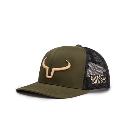 CASQUETTE RANCH BRAND PATCH VERT MOUSSE MESH NOIR LOGO GOLD