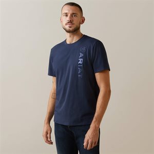 ARIAT T-SHIRT LOGO SS VERTICAL MEN NAVY 